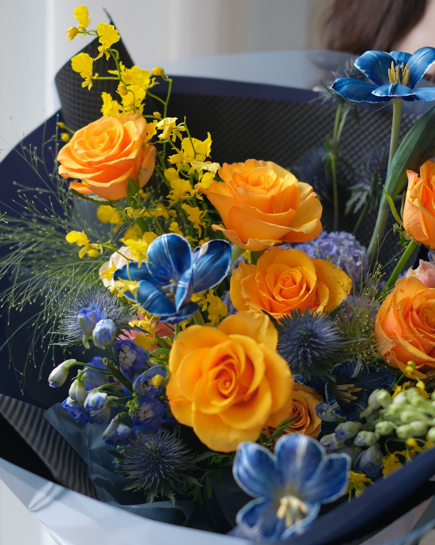 Blue & Gold Symphony Bouquet
