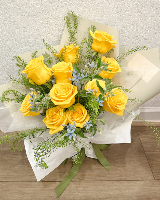 Golden Heart Roses Bouquet